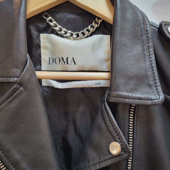 DOMA brand leather moto jacket - size small - lamb nappa - Picture 2 of 10
